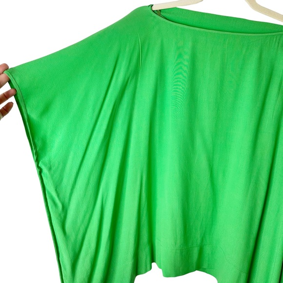 Diane VonFurstenberg DVF Green New Hanky Kimono Crepe Dolman Blouse M/L - Picture 4 of 8
